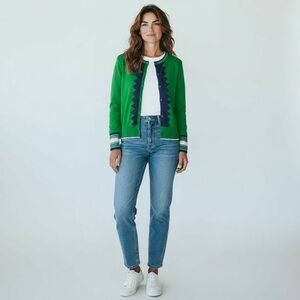 Sz S Zaket & Plover Green & Blue Button Up Cardigan $138 MSRP